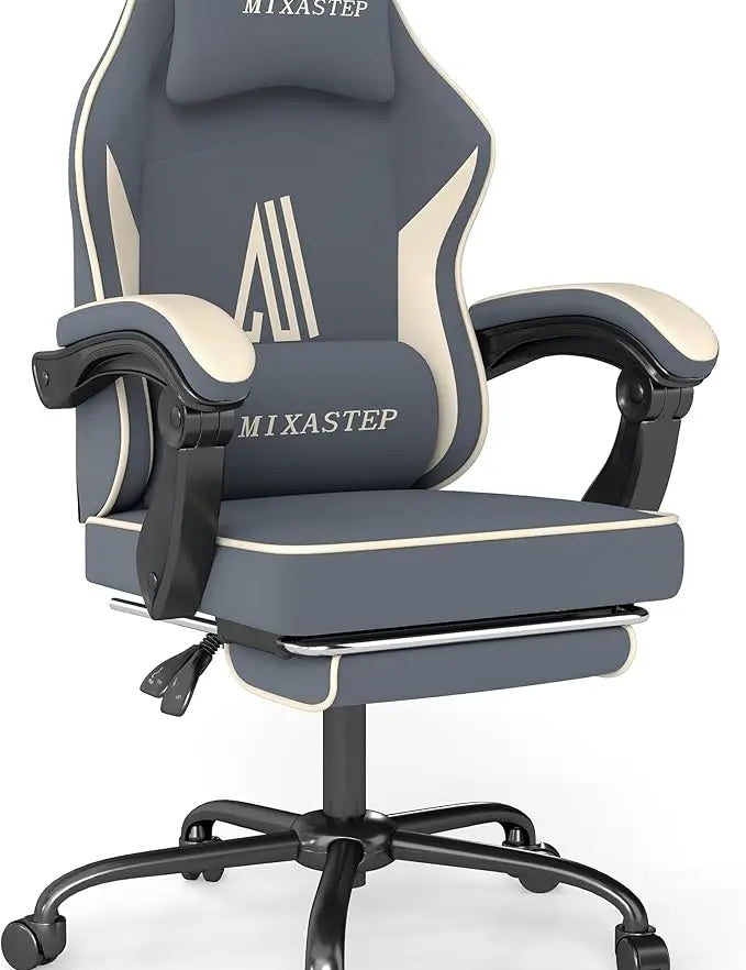 Gaming Chair with Footrest and Lumbar Support