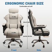 Ergonomic Executive Reclining Office Chair with Footrest Lumbar Support