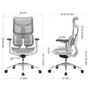 Office Chair with Dual Lumbar Support 5-Level Adjustable Backrest