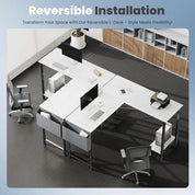 FurnishSpot™ L-Shaped Gaming Desk with Storage – 50” Corner Computer Desk for Home Office & Small Spaces