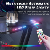 Ergonomic Gaming Desk with LED Lights and Carbon Fiber Surface