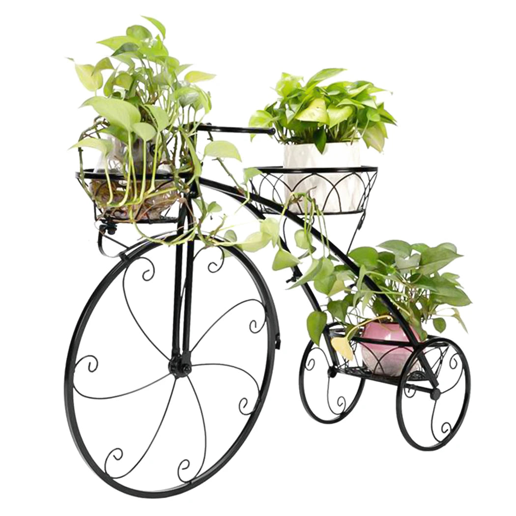 Tricycle Plant Stand Flower Pot Cart Bicycle Holder Rack for Home Garden Patio