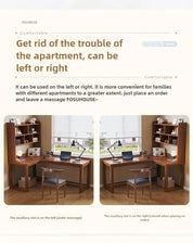 European Solid Wood Corner Computer Desks Home Desktop Computer Table L-shaped Long Writing Desks Double E-sports Gaming Table D