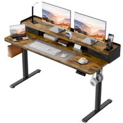 SmartHealth™ Electric Standing Desk with 2 Drawers – Adjustable Height Computer Desk with Storage