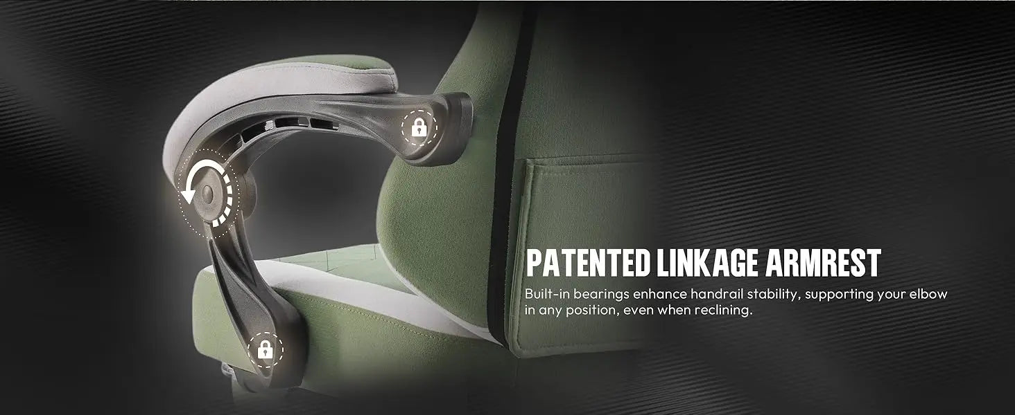 Dowinx Gaming Chair Fabric with Pocket Spring Cushion, High Back Ergonomic Computer Chair with Footrest for Adults