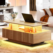 FurnishSpot SpaceSmart™ LED Coffee Table with Hidden Storage