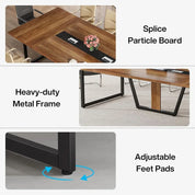 Tribesigns 8FT Conference Table, 94.49 L x 47.24 W x 29.53 H Inches Large Meeting Table/Podcast Table for 10 People