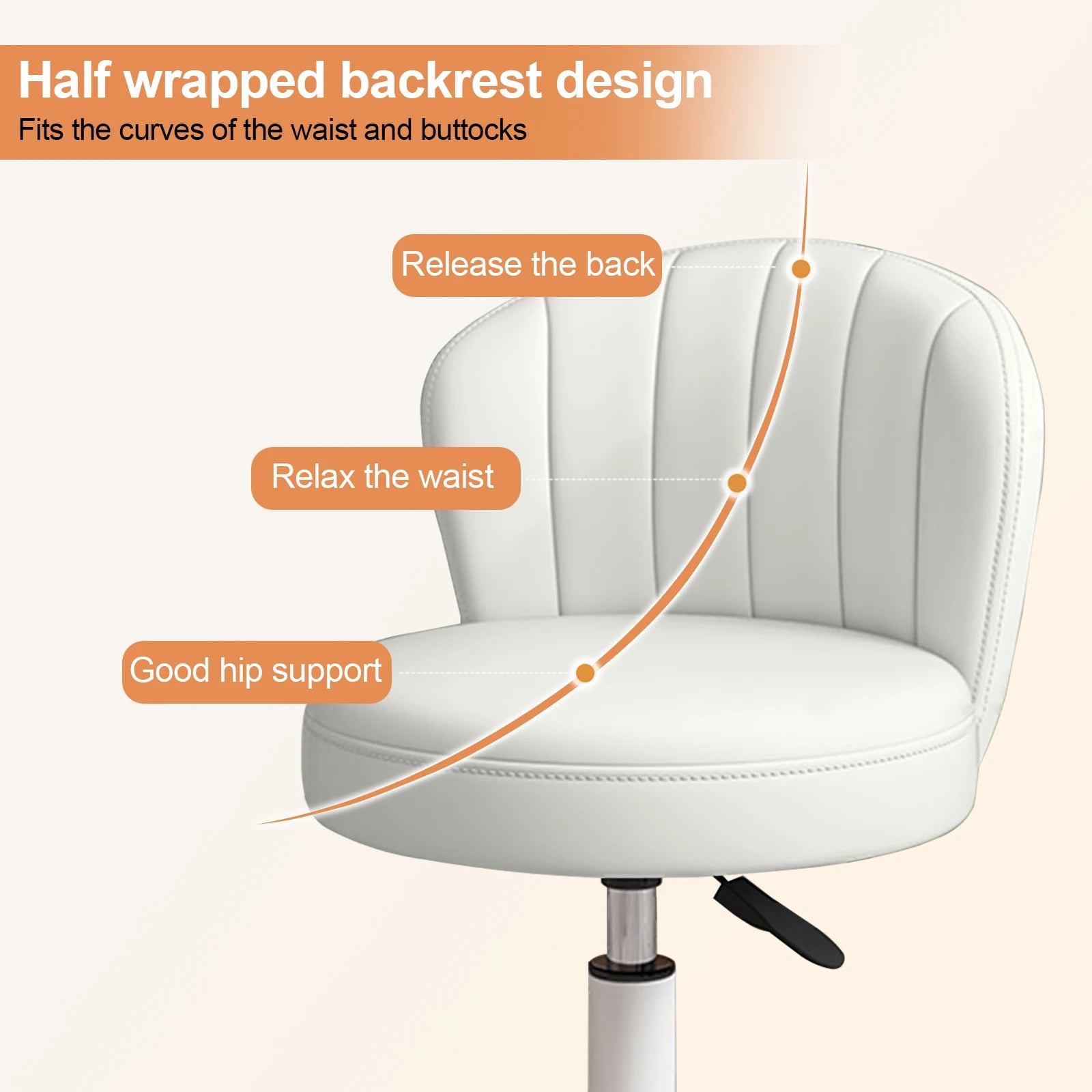 Small Round Rolling Armless Comfy Office Chair