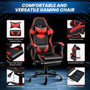 Ergonomic Racing Style Height Adjustable & 90°-135° Tilt Function Gaming Chair with Footrest