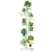 8-Tier Corner Plant Stand – Metal Flower Shelf for Indoor/Outdoor Planters, Vertical Display, and Storage