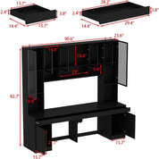 Double Office Desk with Drawers and Doors, 2-Person Home Office Desk , Double Computer Desk Workstation , Study Writing Table