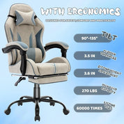 Gaming Chair with Footrest and Lumbar Support