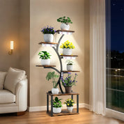 SmartSpace 9-Tier Plant Stand with Grow Lights – Indoor Vertical Plant Shelf with Wheels