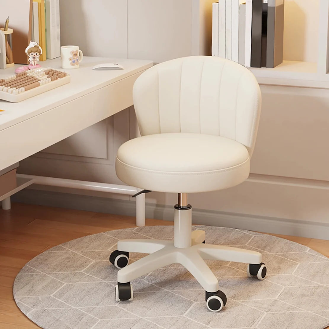 Small Round Rolling Armless Comfy Office Chair