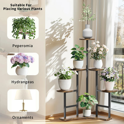 6 Tiered Corner Plant Display Rack for Living Room Balcony Garden