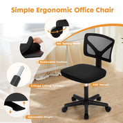 Lumbar Support Low Back Adjustable Height 360° Rolling Swivel Office Chair