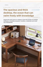 European Solid Wood Corner Computer Desks Home Desktop Computer Table L-shaped Long Writing Desks Double E-sports Gaming Table D