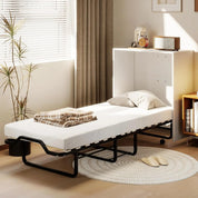 FurnishSpot™ Rolling Murphy Bed Cabinet with Mattress & Lockable Wheels