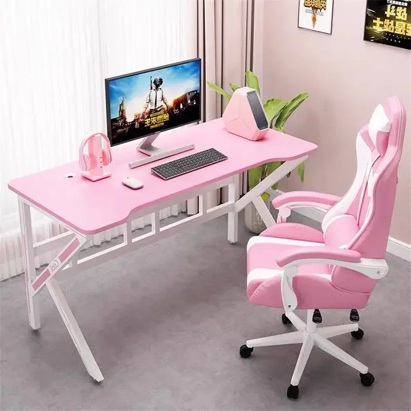 FurnishSpot™ SpaceSmart™ Pink Gaming Desk – Girls Study Desk Laptop Computer Table