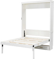 FurnishSpot™ Full Size Murphy Bed with Storage Drawers – Vertical Fold-Down Wall Bed Cabinet