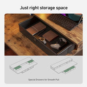 48 x 24 Electric Standing Desk Adjustable Height with 4 Drawers, Sit Stand Desk with Storage Shelf, Rising Desk with Splice Boa