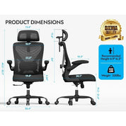 Ergonomic Mesh Office Chair w/ Lumbar Support, and Headrests