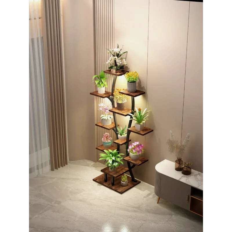 (Vase Shape) Plant Stand Indoor with Grow Lights, Indoor Plant Shelf, Metal Plant Flower Holder Stand, Vase Shape Plant Rack for