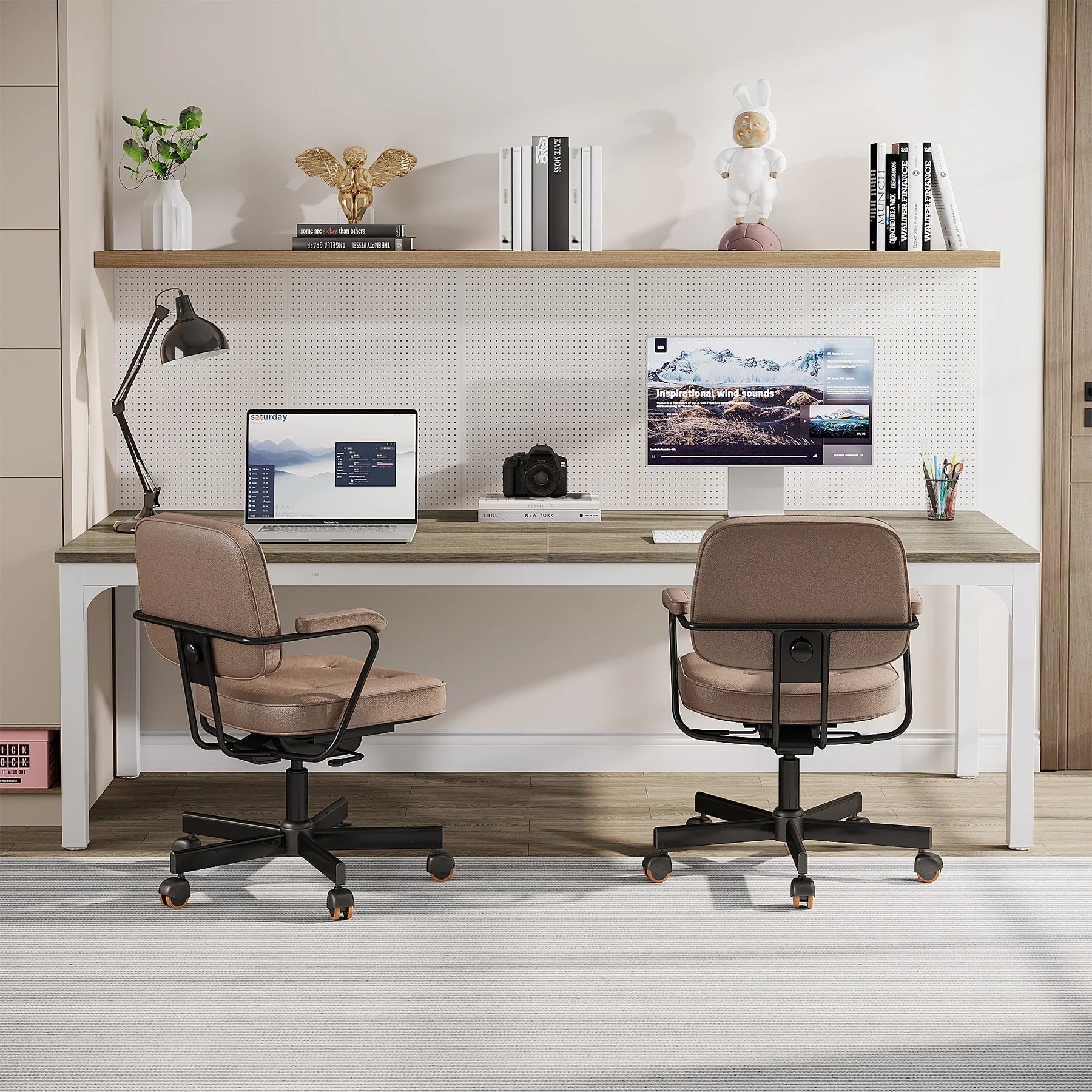 Tribesigns 78.7 Inches Extra Long Computer Desk 2 Person Desk, Double Long Desk, Workstaion for Home Office