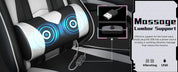 Gaming Chair w/ Massage Lumbar Support & Footrest