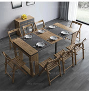 Modern Extendable Dining Table Rectangle Sideboard With Storage