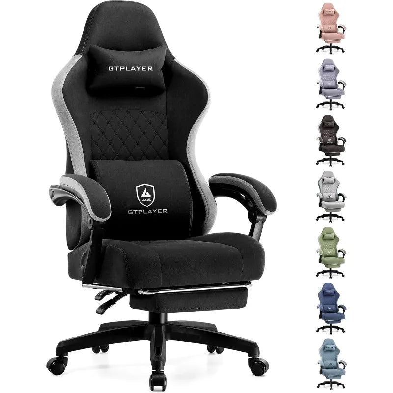 GTPLAYER Gaming Chair with Pocket Spring Cushion, Linkage Armrests and Footrest