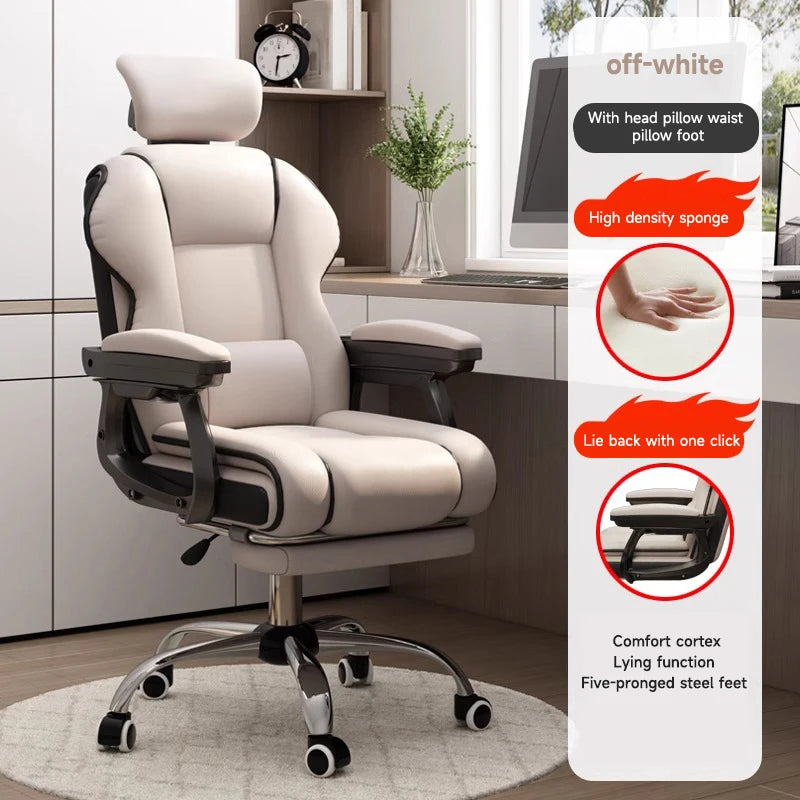 Ergonomic Executive Reclining Office Chair with Footrest Lumbar Support