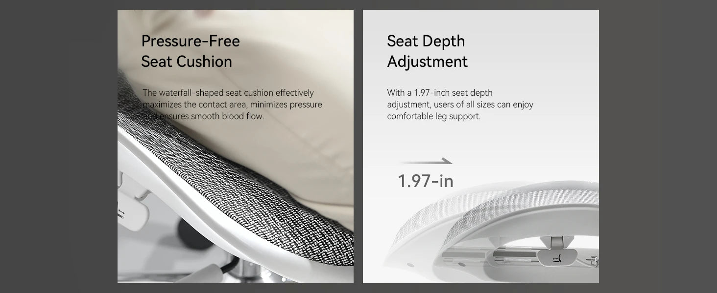 Office Chair with Dual Lumbar Support 5-Level Adjustable Backrest