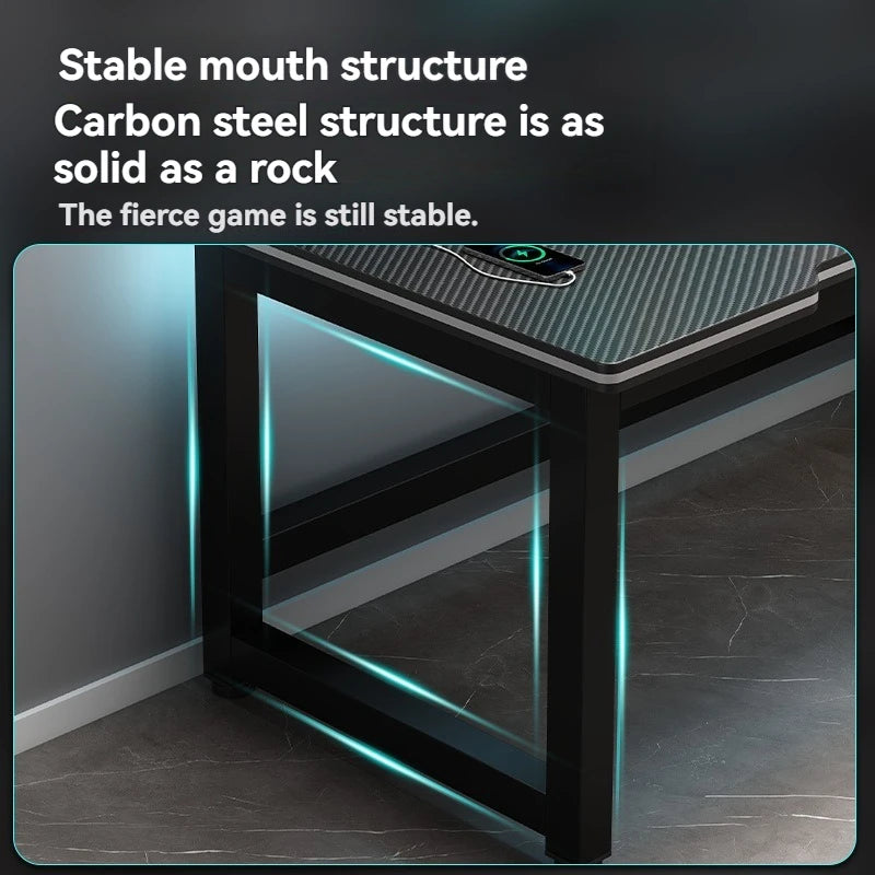 Computer desk, minimalist home gaming desk, small-sized carbon fiber patterned office desk, student study desk, bedroom desk