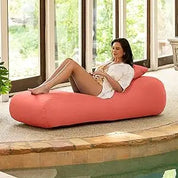 Arlo Outdoor Bean Bag Sun Lounger - Pool and Patio Chaise Recliner, Navy Blue