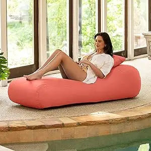 Arlo Outdoor Bean Bag Sun Lounger - Pool and Patio Chaise Recliner, Navy Blue