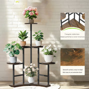 5 Tiered Corner Tall Plant Stand Shelf Floor Display Rack for Living Room Balcony