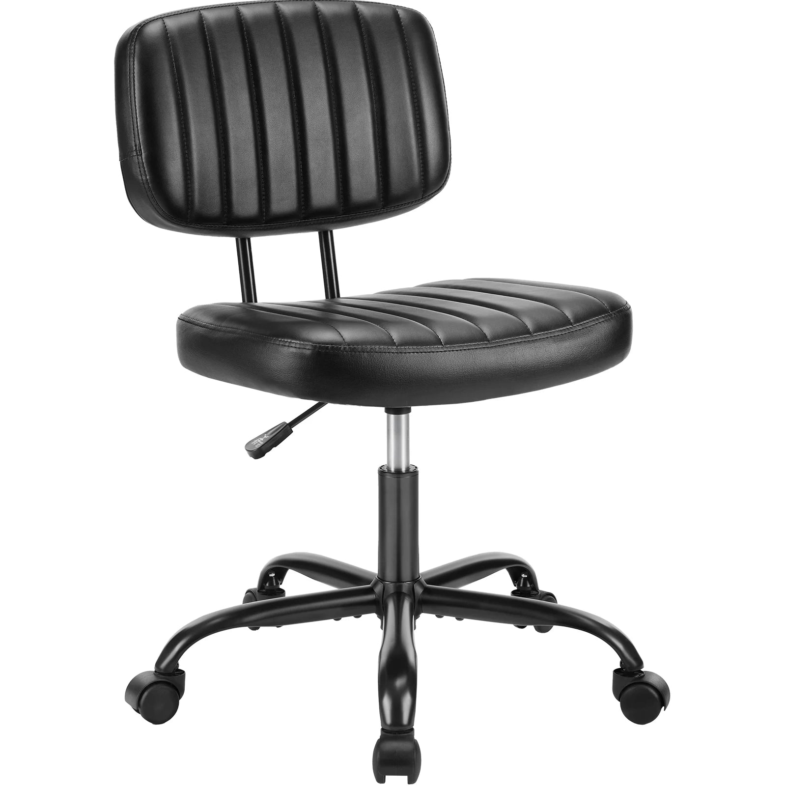 Armless Office Desk Chair with Back Lumbar Support