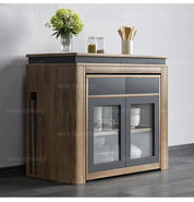 Modern Extendable Dining Table Rectangle Sideboard With Storage
