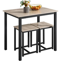 Dining Table Set - Kitchen Table & Chair Sets for 2 - Compact Table W/ 2 Stools & Space Saving Design for Dining Room