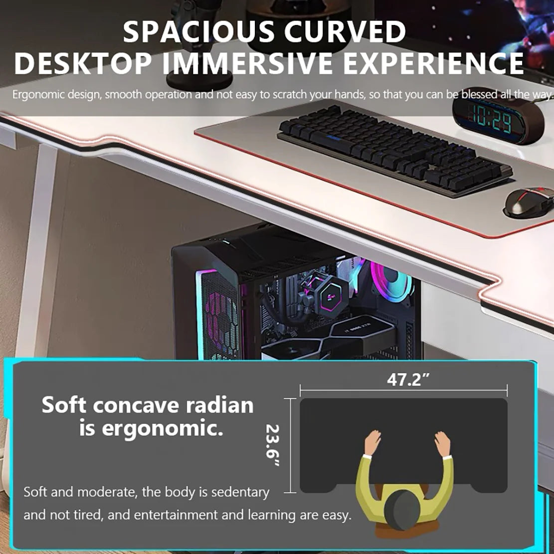 Gaming Desk Computer Writing Table Student Art Modren Simple Style PC Wood Suitable for Home, Office