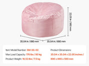 SucceBuy Bean Bag Chair Round BeaBag Chair with Removable and Washable Cover 25D Memory Foam Filled Lazy Sofa for Bedroom