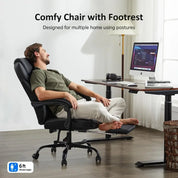 Ergonomic Big and Tall High Back Leather Office Chair with Lumbar Support and Footrest