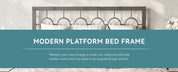 FurnishSpot Vintage Iron Metal Platform Bed Frame – Modern Circular Ring Design, Heavy-Duty Slats, Noise-Free Support (No Box Spring)