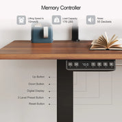 Standing Desk w/ 2 Adjustable Monitor Shelves,Electric Stand Up Desk with Memory Controller & Adjustable Height