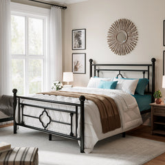 Vintage Victorian Style Metal Platform Bed Frame