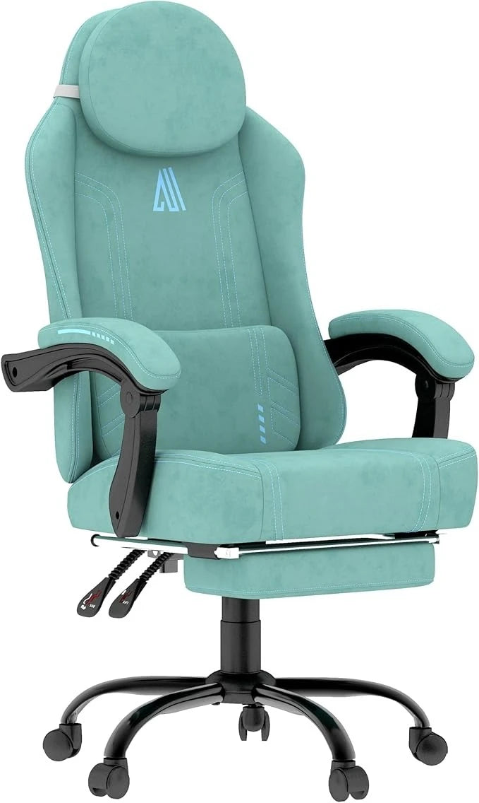 Gaming Chair with Footrest and Lumbar Support