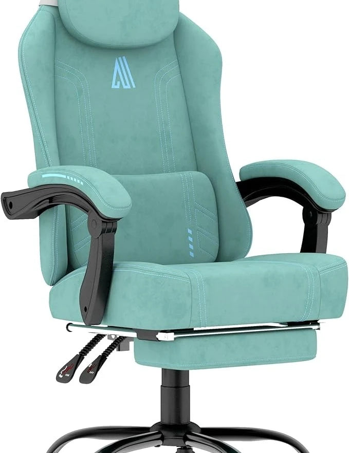 Gaming Chair with Footrest and Lumbar Support