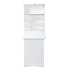 Modern Wall Mounted Folding Desk for Home Office with Storage