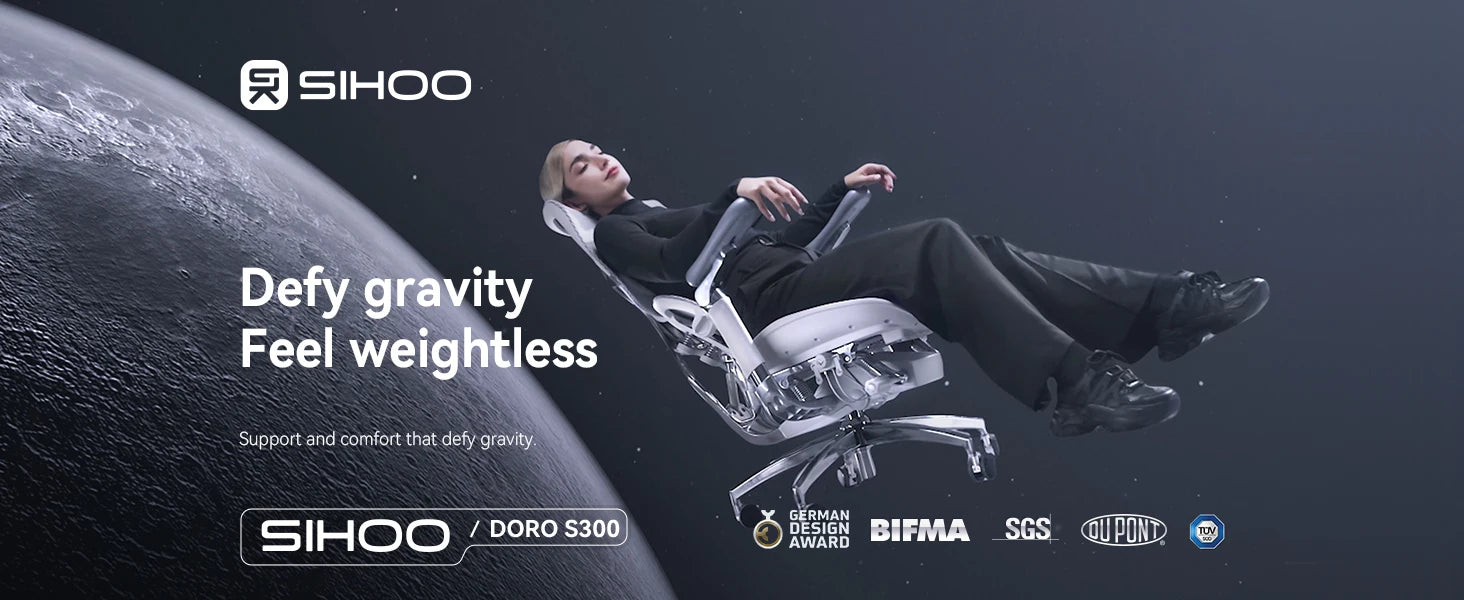 Office Chair with Dual Lumbar Support 5-Level Adjustable Backrest